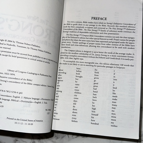 The New Strong's Compact Bible Concordance book guide  FREE WITH PURCHASE - Picture 3 of 6